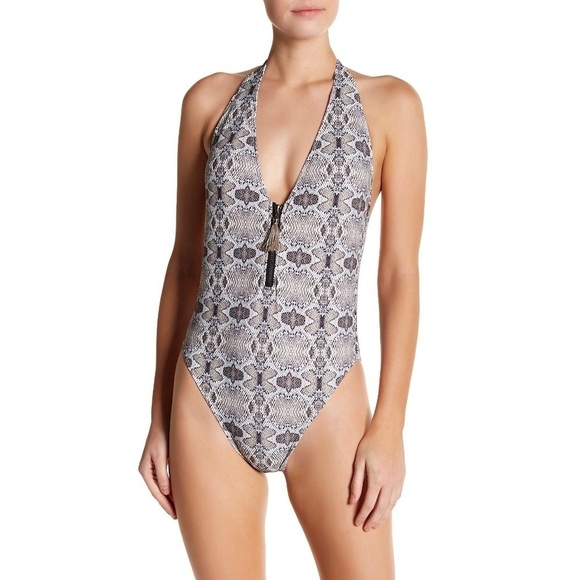 RACHEL Rachel Roy Other - Rachel Roy Python Boho Halter 1 Piece Swimsuit Sml